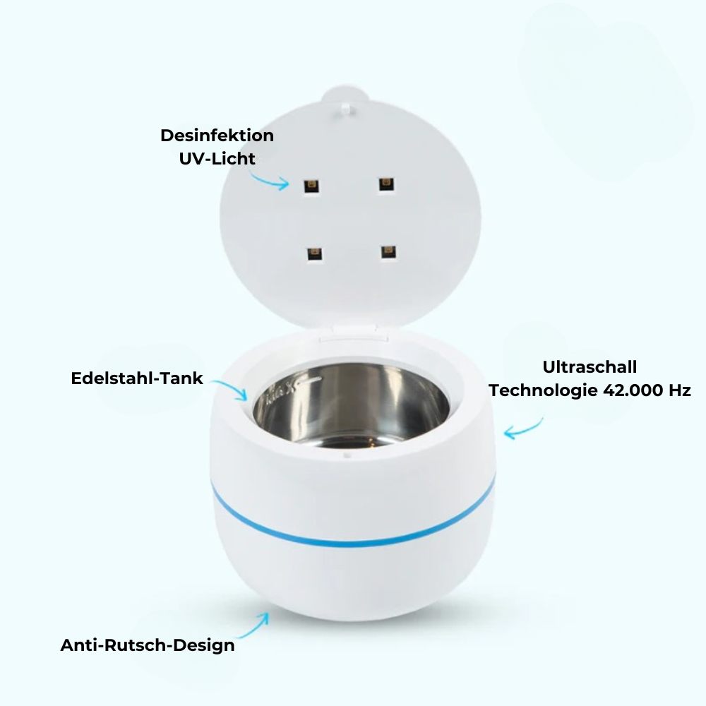 🦷 SonicPure™ – Deine tägliche Hygiene-Revolution für Aligner, Zahnspangen & Prothesen!