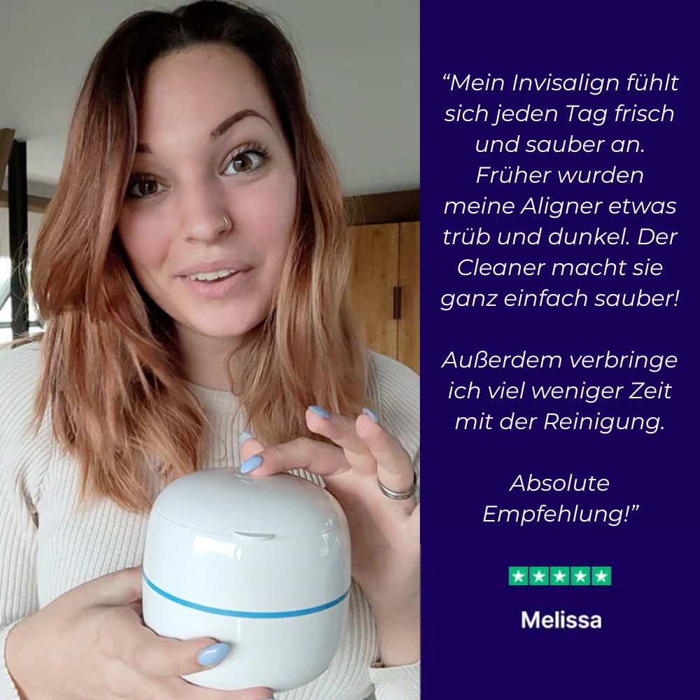 🦷 SonicPure™ – Deine tägliche Hygiene-Revolution für Aligner, Zahnspangen & Prothesen!