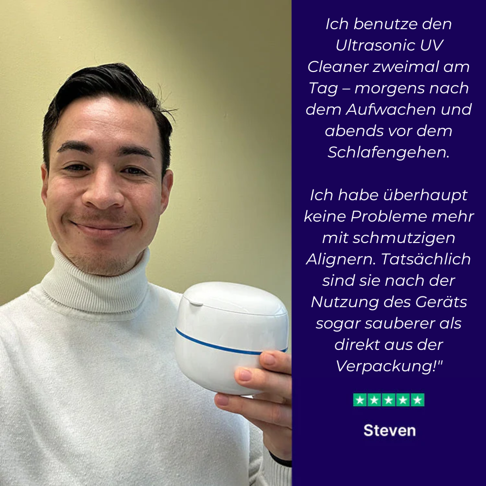 🦷 SonicPure™ – Deine tägliche Hygiene-Revolution für Aligner, Zahnspangen & Prothesen!